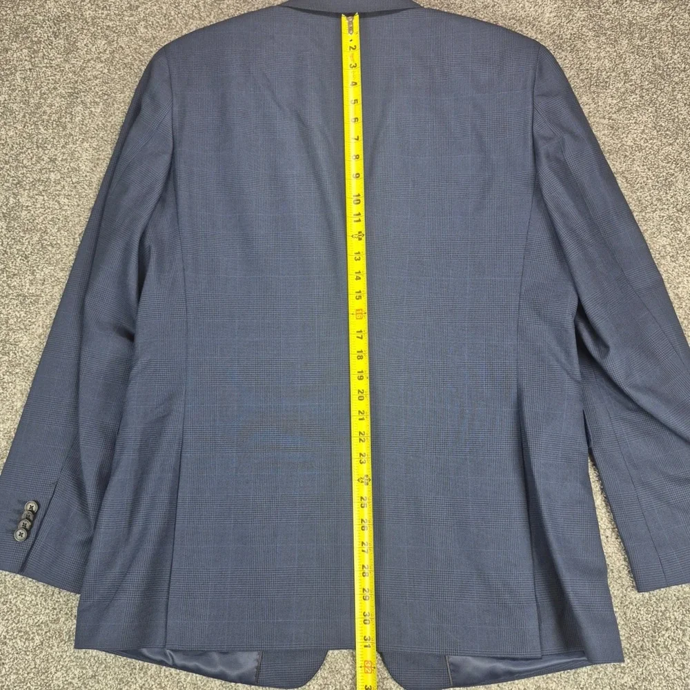 NWT Banana Republic Suit Mens 46L Blue Glen Plaid Prince of Wales Wool Blend